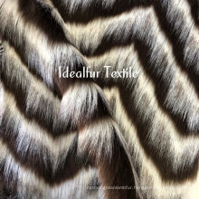 Three Tone Jacquard Wavy Pattern Synthetic Fur